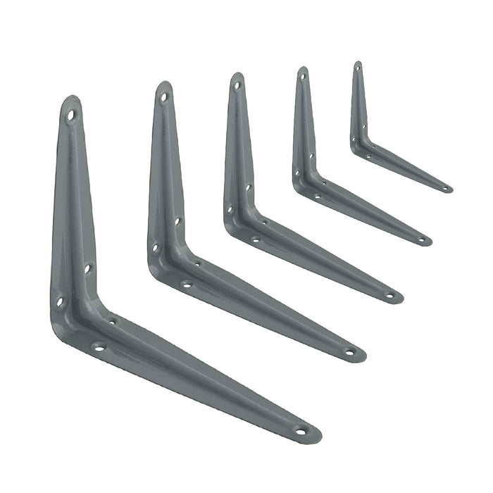 20 x Grey Metal London Shelf Support Brackets