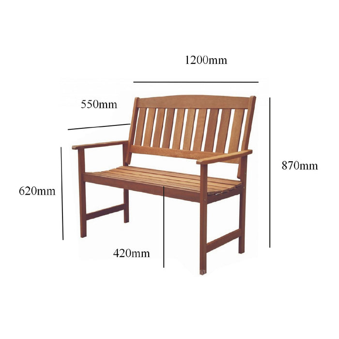 Hardwood 2 Seater Wooden 4ft Garden Bench