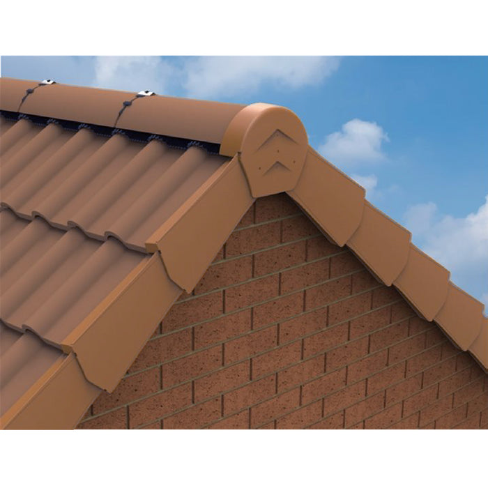 Terracotta Rounded Ridge End Cap for Dry Verge Systems