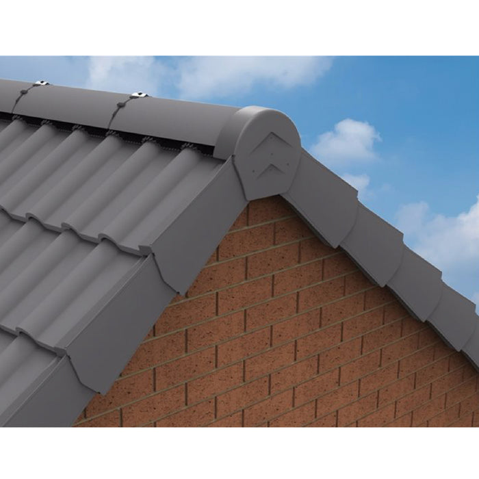 Slate Grey Dry Verges, Universally Handed Units for Gable Apex Roof Tiles