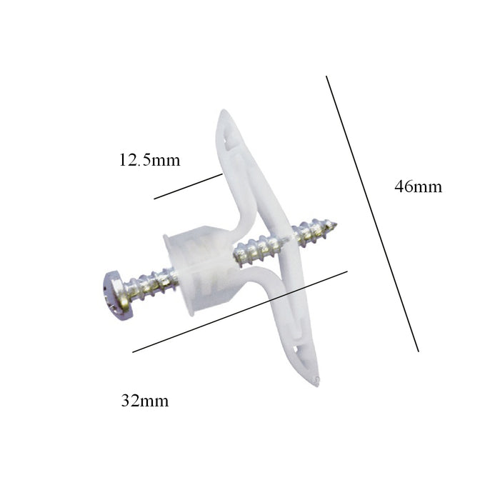 10 x Spring Toggle Plasterboard Plugs, Cavity Wall Expansion Fixings