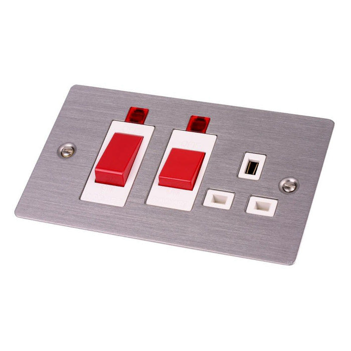 Electrical Flat Plate Satin Stainless Steel Sockets & Switches