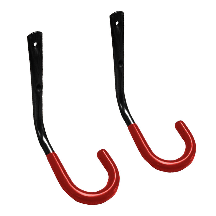 2 x Bike Storage Curved Hooks 25kg Wall Mounted Wheel Bracket