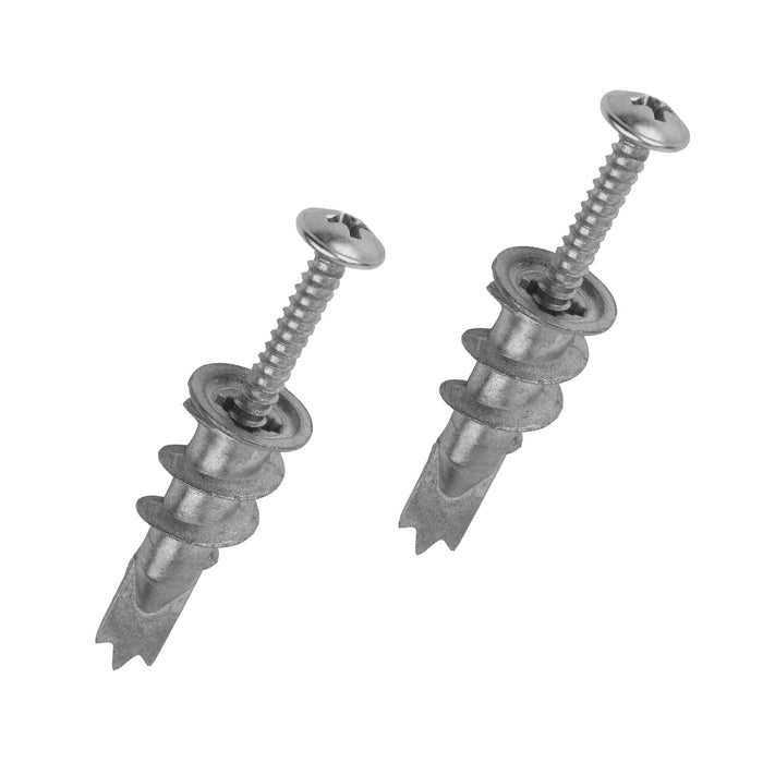 100 x Metal Plasterboard Anchors & Screws