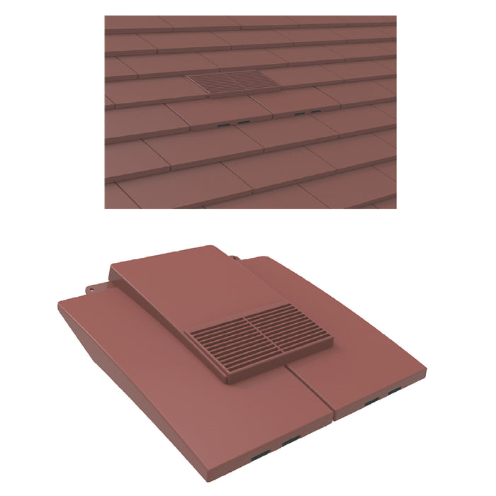 Antique Red Plain In-line Roof Tile Vent & Pipe Adapter for Concrete and Clay Tiles