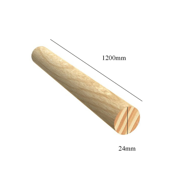 50 x Wooden Broom Handles 1.2 Metres x 24mm Mop Stales