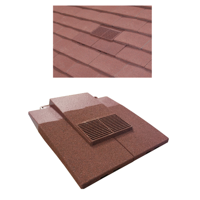 Granulated Old Red Plain In-line Roof Tile Vent & Pipe Adapter