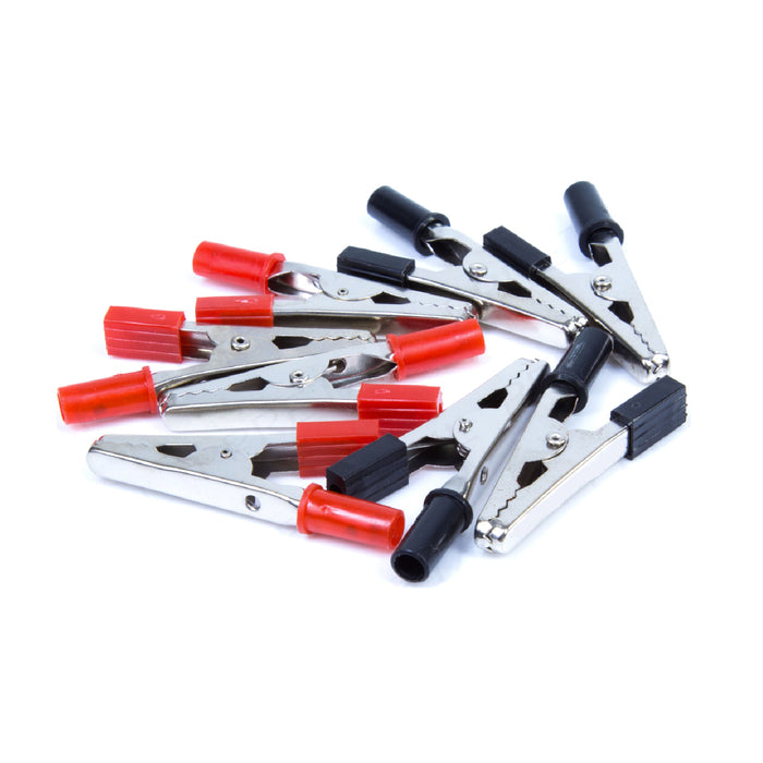 25 x Universal Insulated Crocodile Clips 5 Amp