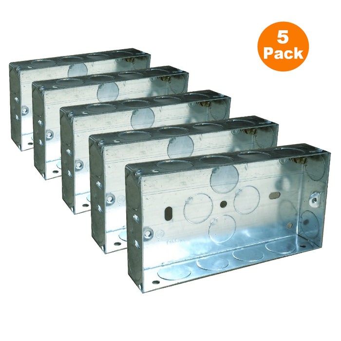 Metal Back Box 25mm Flush Wall Pattress 1 & 2 Gang