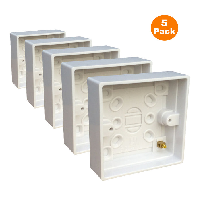 Surface Mounted Back Box 24mm Wall Pattress Single 1 Gang