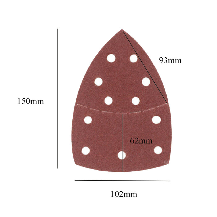 Hook and Loop 150 x 102mm Delta Sanding Sheets