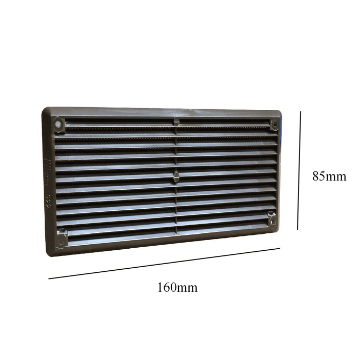 6" x 3" Brown Plastic Louvre Air Vent Grille with Flyscreen Cover