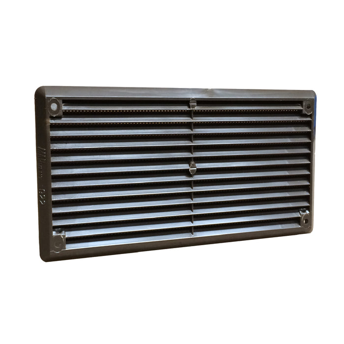 6" x 3" Brown Plastic Louvre Air Vent Grille with Flyscreen Cover