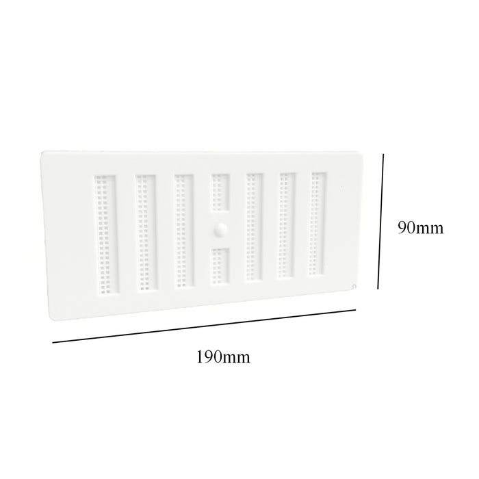 6" x 3" White  Adjustable Air Vent Grille with Flyscreen Cover