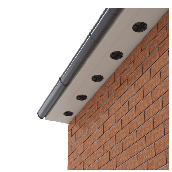 Black Plastic 70mm Soffit Push Fit Air Vents