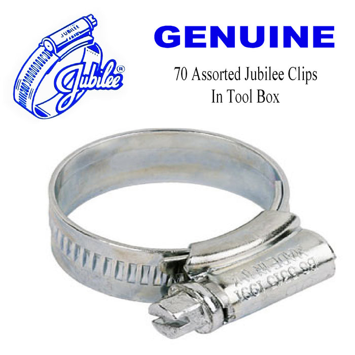 70 x Genuine Assorted Jubilee Hose Clips. Worm Drive.