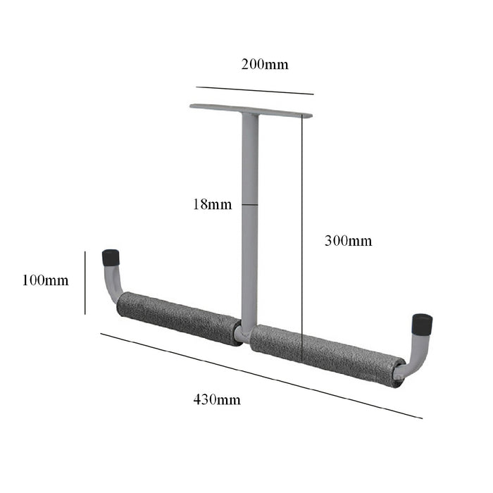 2 x Ceiling Mounted Overhead 430mm Padded Storage Hooks