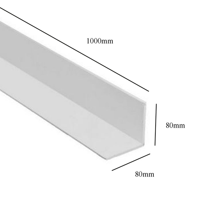 White 1 Metre UPVC Angle 80 x 80mm Corner Trim