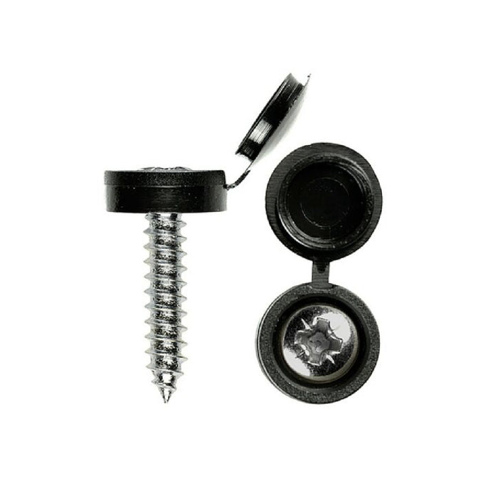 80 x Black Fold Over Plastic Hinged Screw Caps / 17mm Large Cups