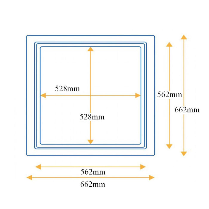 Manthorpe GL260 Push Up Loft Trap Door & Frame 562 x 562mm Insulated Hatch