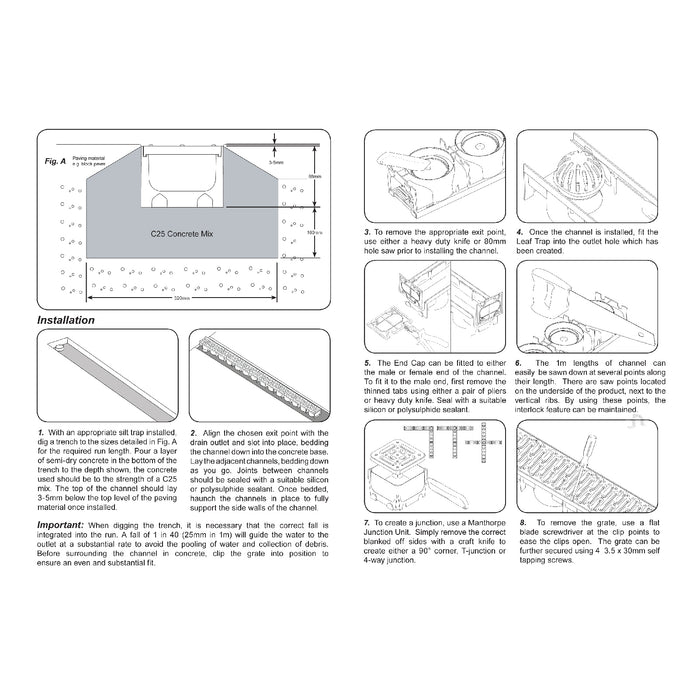 Garage Drainage Pack & Accessories (3x 1m)