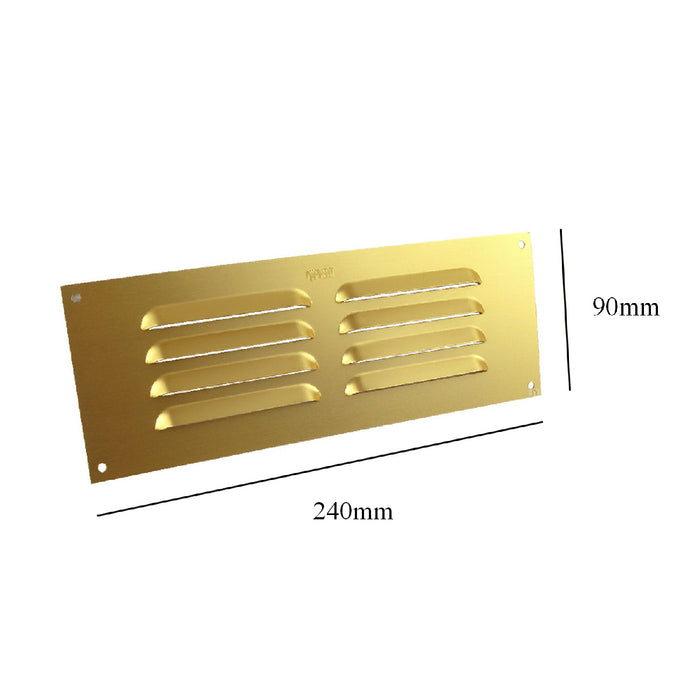 9" x 3" Brass Aluminium Louvre Air Vent Grille Ventilation Cover