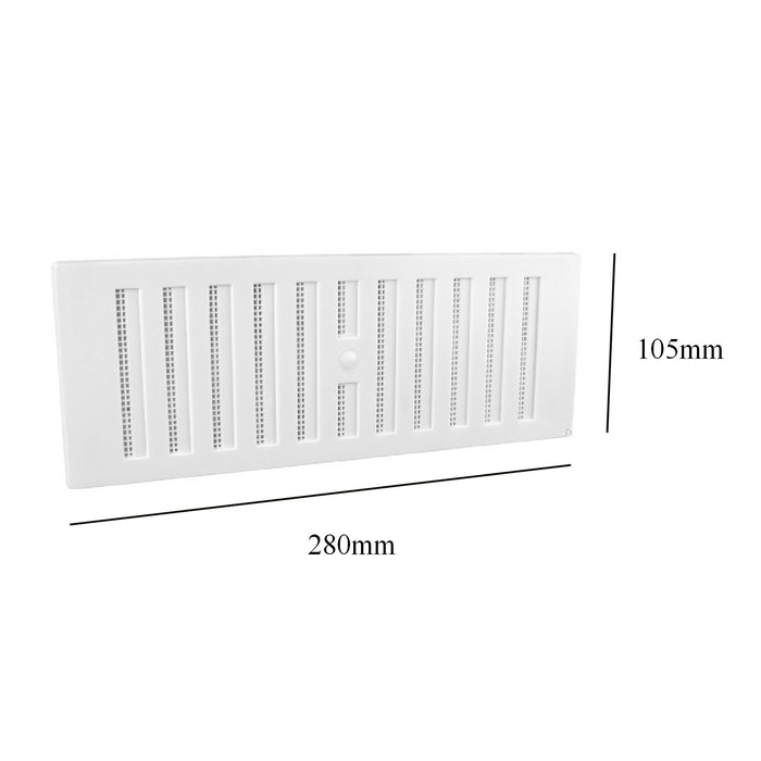 9" x 3" White Adjustable Air Vent Grille with Flyscreen Cover