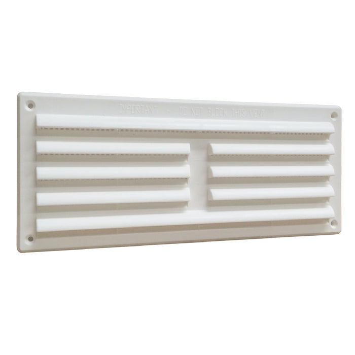 9" x 3" White Louvre Air Vent Grille with Removable Flyscreen Cover