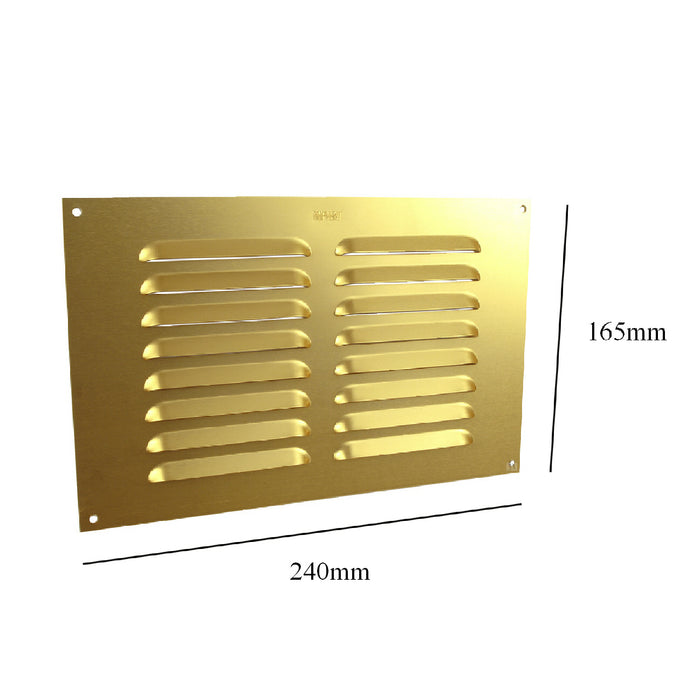 9" x 6" Brass Aluminium Louvre Air Vent Grille Ventilation Cover