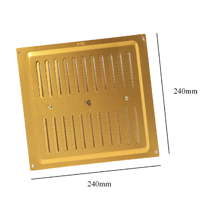 9" x 9" Brass Adjustable Air Vent / Metal Grille Ventilation Cover