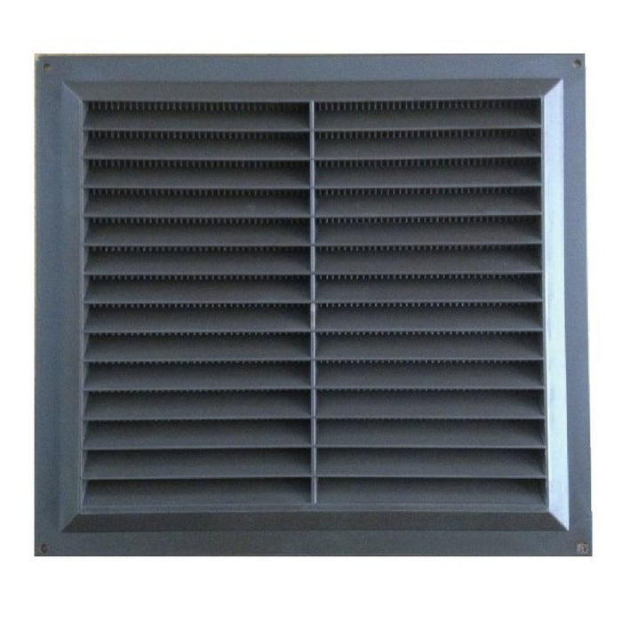 9" x 9" Brown Plastic Louvre Air Vent Grille with Flyscreen Cover