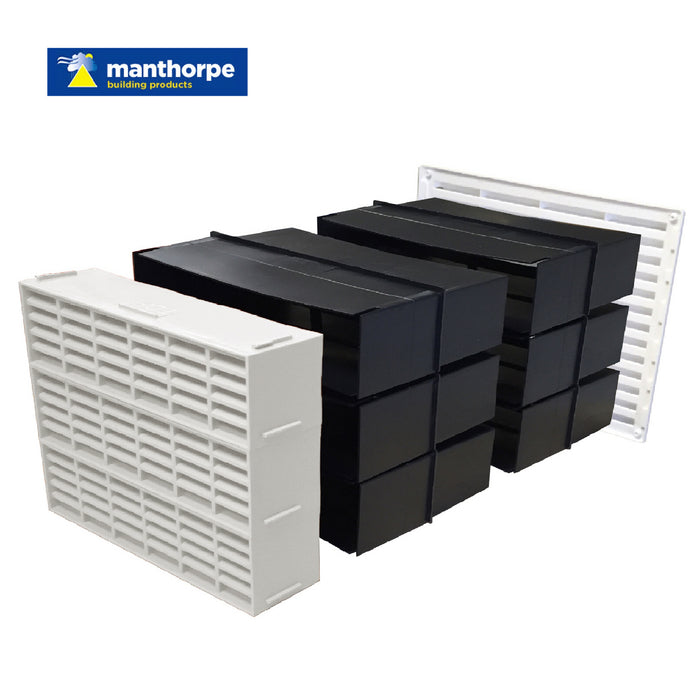 9" x 9" Manthorpe Extendable Combination Cavity Wall Sleeve Vent