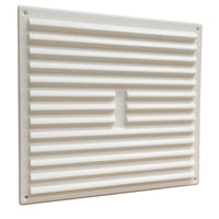 9" x 9" White Louvre Air Vent Grille with Removable Flyscreen Cover