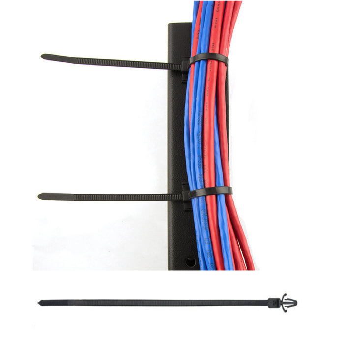 25 x Natural Push Mount Winged Cable Ties 200mm x 4.8mm