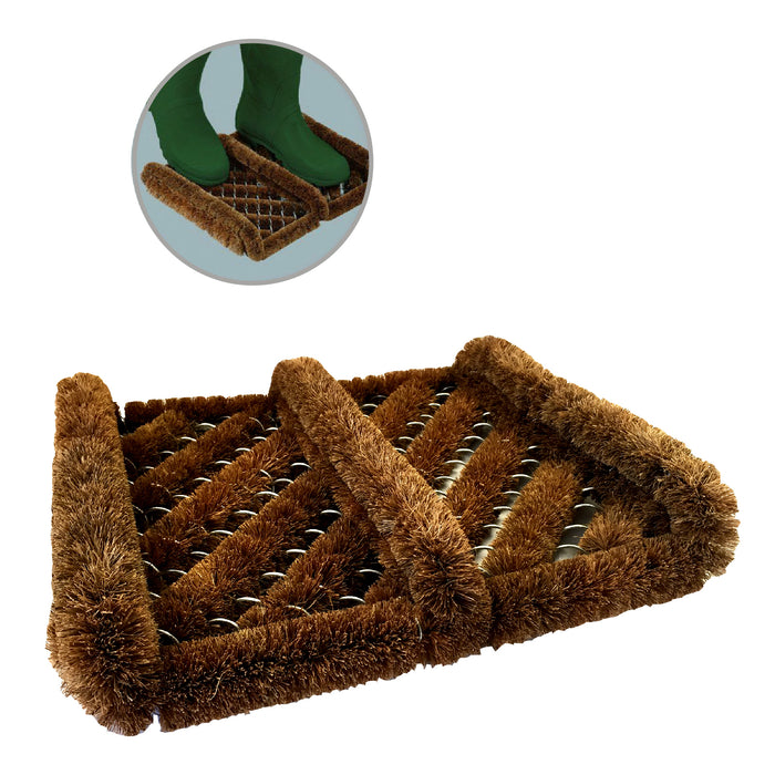 Boot Scraper Brush Door Natural Coir Mat