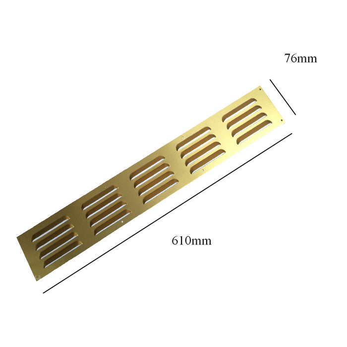 24" x 3" Brass Aluminium Louvre Door Air Vent Chrome Grille Cover