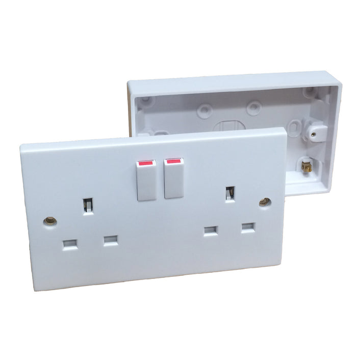 Electrical White Sockets & Switches with Pattress