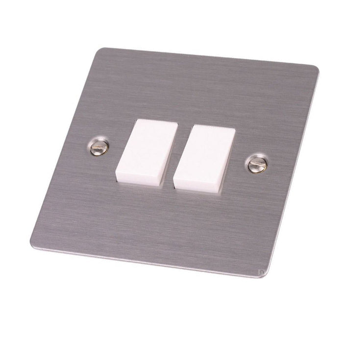 Electrical Flat Plate Satin Stainless Steel Sockets & Switches