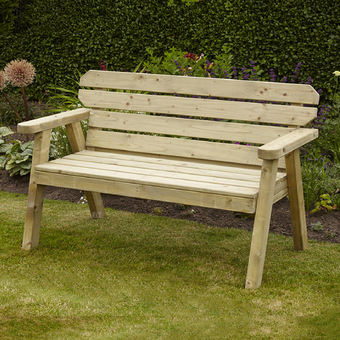 Exmouth 2 Seater Wooden Garden Bench 4ft Pressure Treated