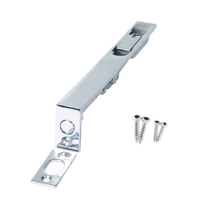 Flush Bolt Door Lock, Polished Chrome, 150mm Lever Slide Locking Action