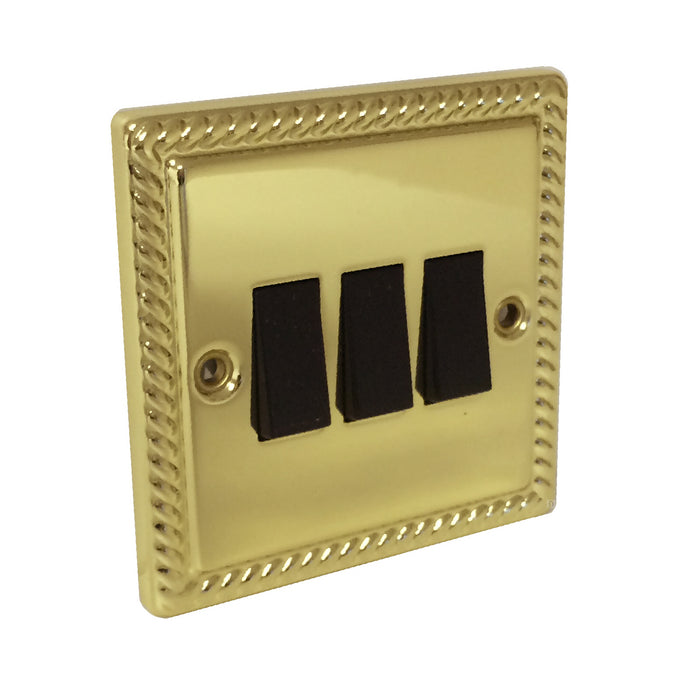 Electrical Georgian Brass Rope Sockets & Switches /