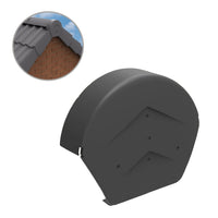 Grey Rounded Ridge End Cap for Dry Verge Systems