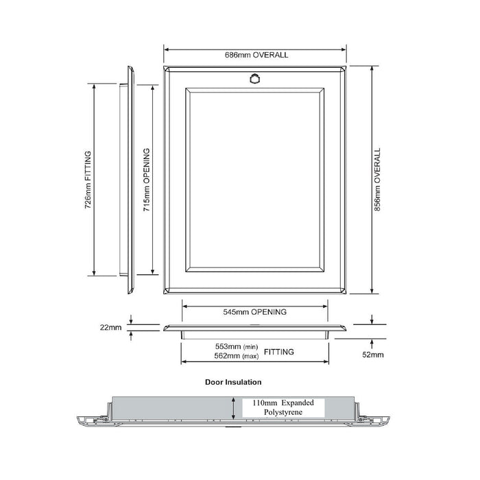 Manthorpe 035-EPS High Insulated Loft Trap Door Hinged Hatch