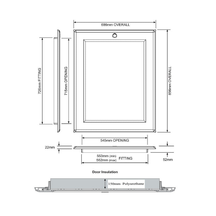 Manthorpe 015-PU Hinged Loft Hatch Door Highest Insulation<br>