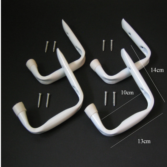 White Jumbo Ladder Garage Hook Set