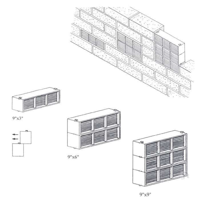 Manthorpe Blue/Black Interlocking Air Brick Vents