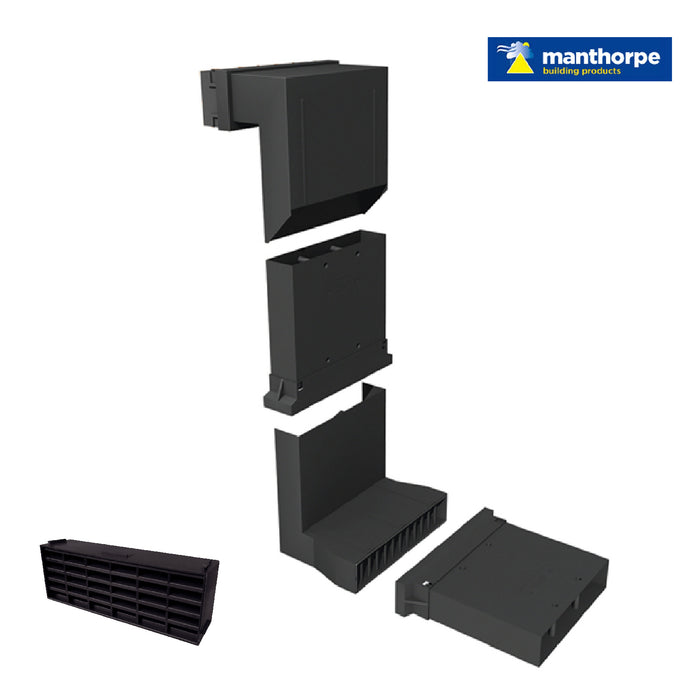 Telescopic Adjustable Underfloor Cavity Wall Vents with Extensions