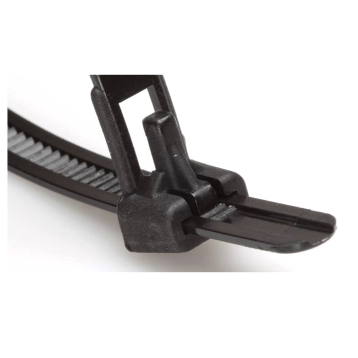 100 x Black Releasable Cable Ties Size: 150 x 7.6mm