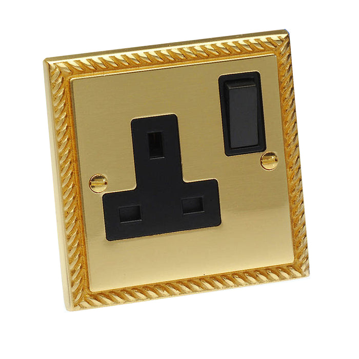 Electrical Georgian Brass Rope Sockets & Switches /