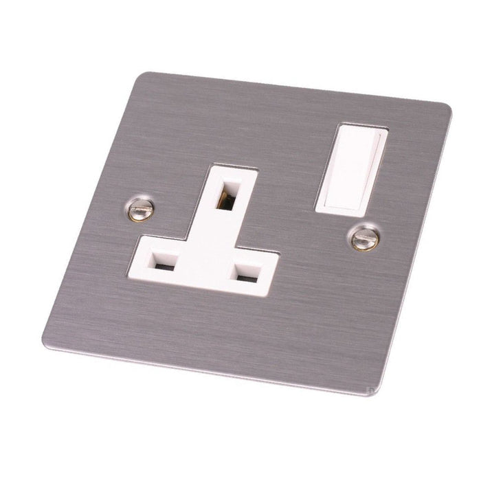 Electrical Flat Plate Satin Stainless Steel Sockets & Switches